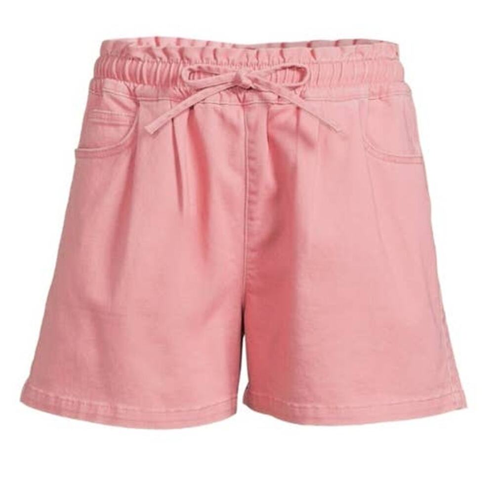 Time and true women's pink paper bag high waisted shorts size small 4/6
